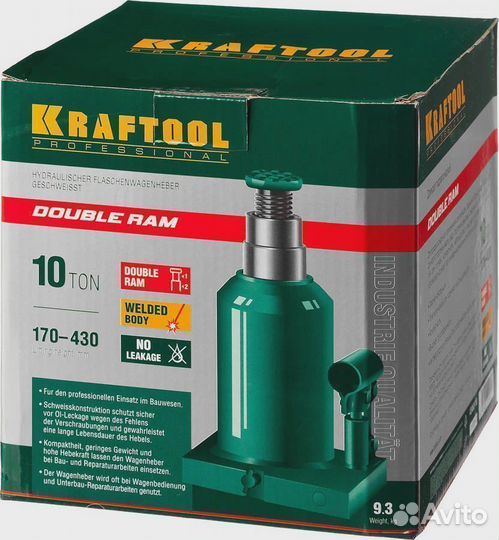 Kraftool double RAM, 10т, 170-430 мм, Двухштоковый