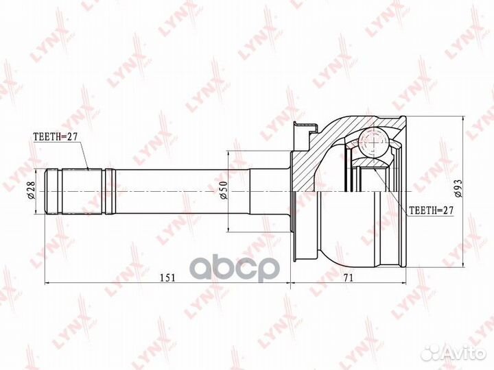 ШРУС наруж. ком/кт CO-5726 lynxauto
