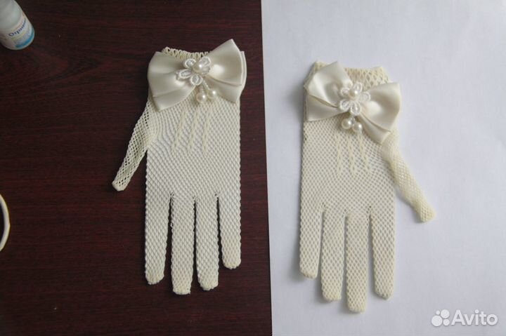 Перчатки нарядные детские сетка