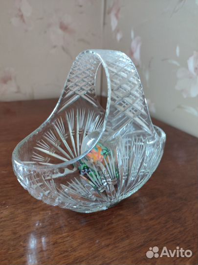 Вазочка хрусталь советских времён с приколом