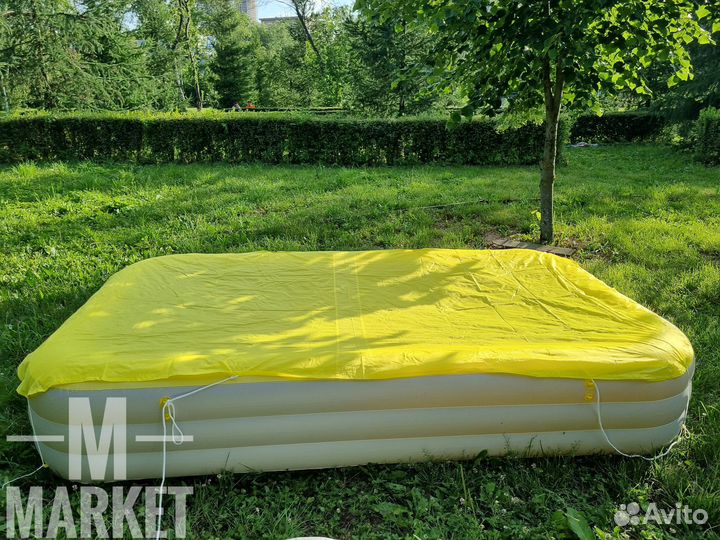 Надувной бассейн с горкой и с тентом