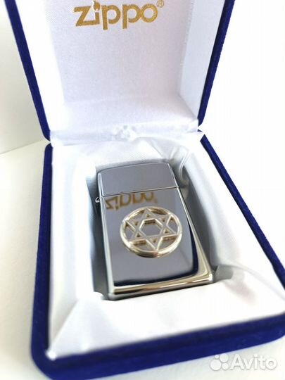 Zippo 1610 Slim High Polish Chrome Magen David