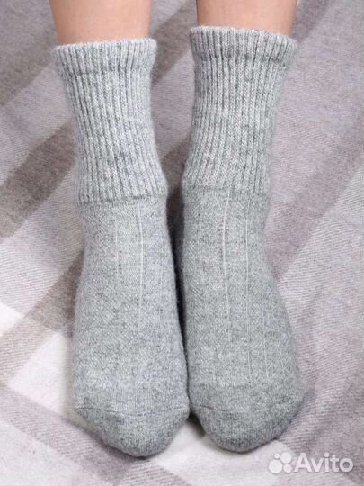 Носки теплые шерстяные из Монголии р-р 35-37 серый