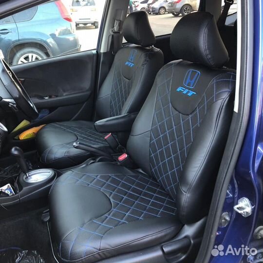 Авточехлы из экокожи honda fit ge