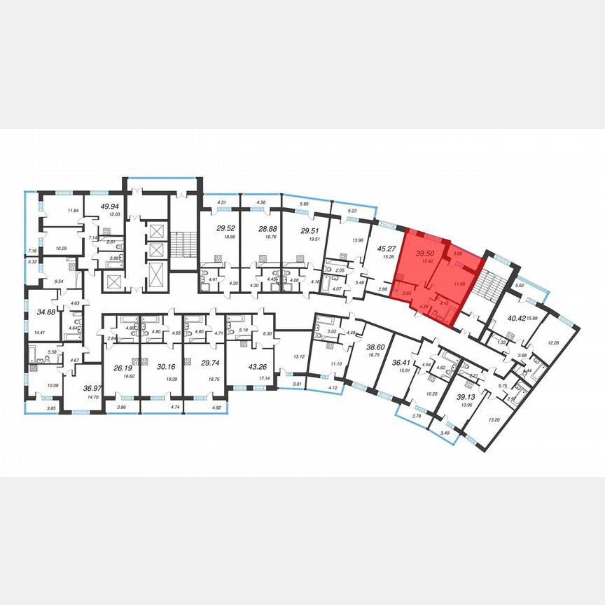 1-к. квартира, 41,4 м², 11/22 эт.