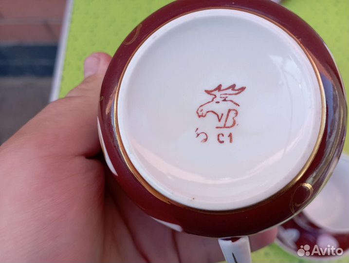 Чайный сервиз Вербилки Слива на чёрном