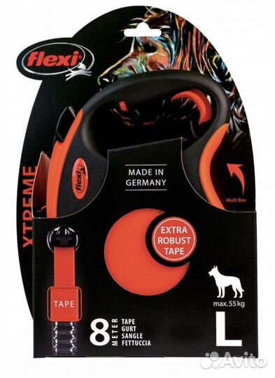 Поводок-рулетка Flexi Xtreme tape L 8m 55 kg новая