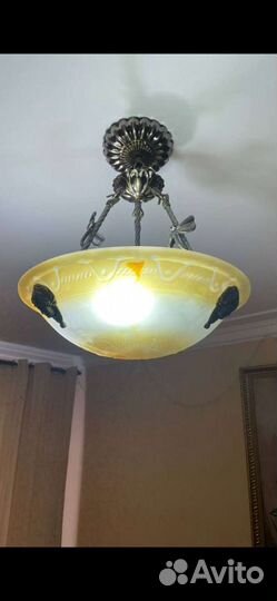 Люстра потолочная бу из толстого стекла