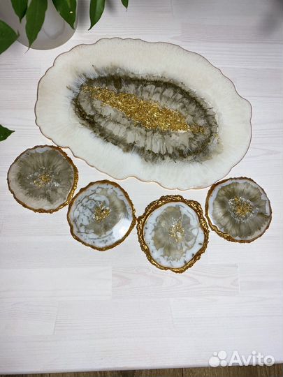 Сервировочный набор из эпоксидной смолы