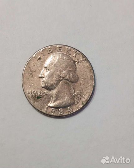 Монета Quarter dollar Liberty 1984