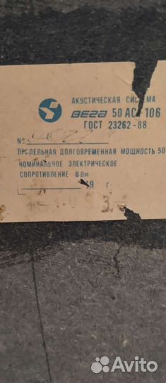 Колонки Вега 50ас 106
