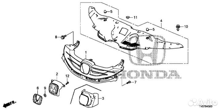 Накладка передней панели Хонда Civic 71125TV0E00