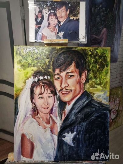 Портрет на холсте по фото, маслом