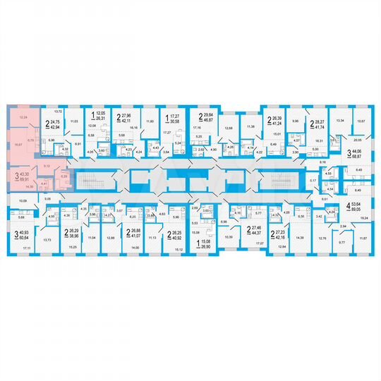 2-к. квартира, 69,9 м², 21/27 эт.