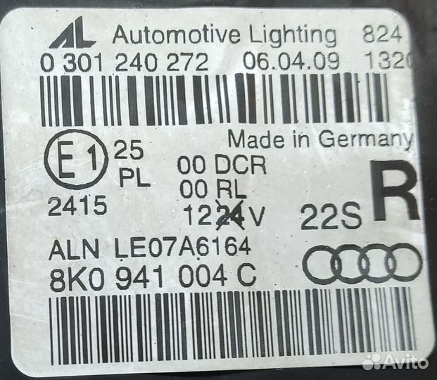 Фара правая адаптивный ксенон Audi A4 B8, 2010г