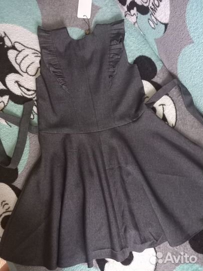 Школьный сарафан серый