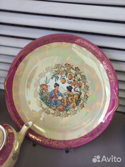 Чайный сервиз Гейша Фарфор BES ГДР Роспись Позолот