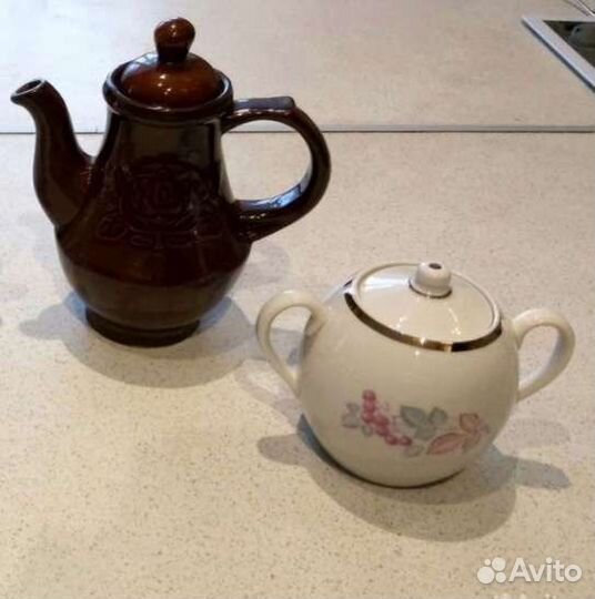 Посуда СССР, сахарница, чайник