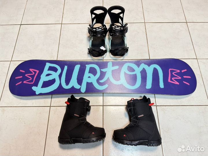 Детский сноуборд комплект Burton - 130 - 36