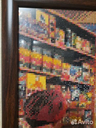Картина из алмазной мозаики с рамкой под стеклом