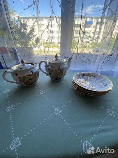 Чайный сервиз из фарфора Золотая роза, Вербилки