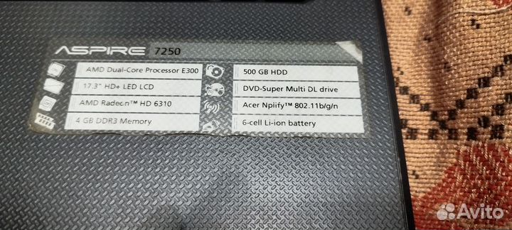 Ноутбук Acer Aspire 7250 17.3