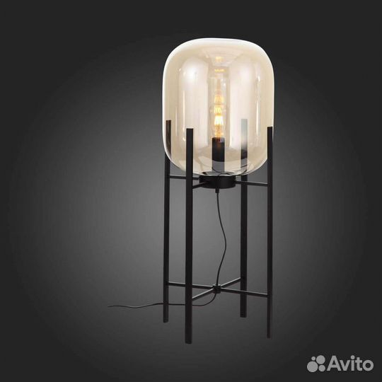Торшер металлический со стеклом дизайнерский