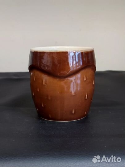 Стакан керамический 250 мл коричневый 8 см