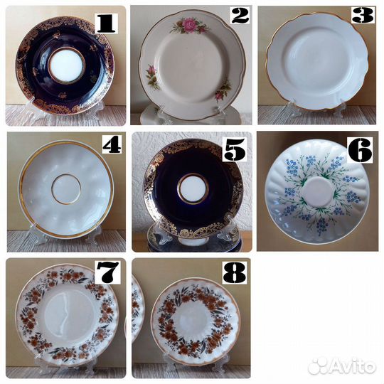 Блюдца и десертные тарелки лфз, Вербилки, Дулево