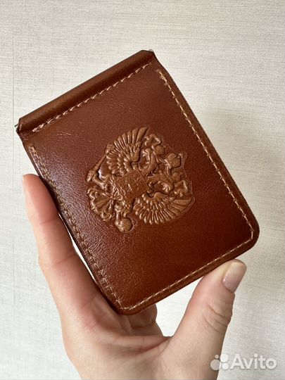 Зажим для денег натуральная кожа