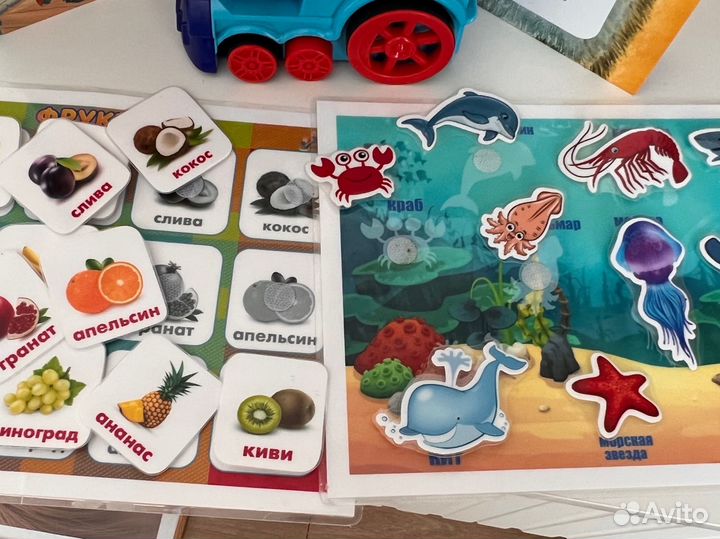 Сортер на липучках паровоз и книги