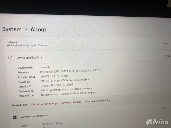Игровой нутбук hp pavilion gaming 16 a0035ur