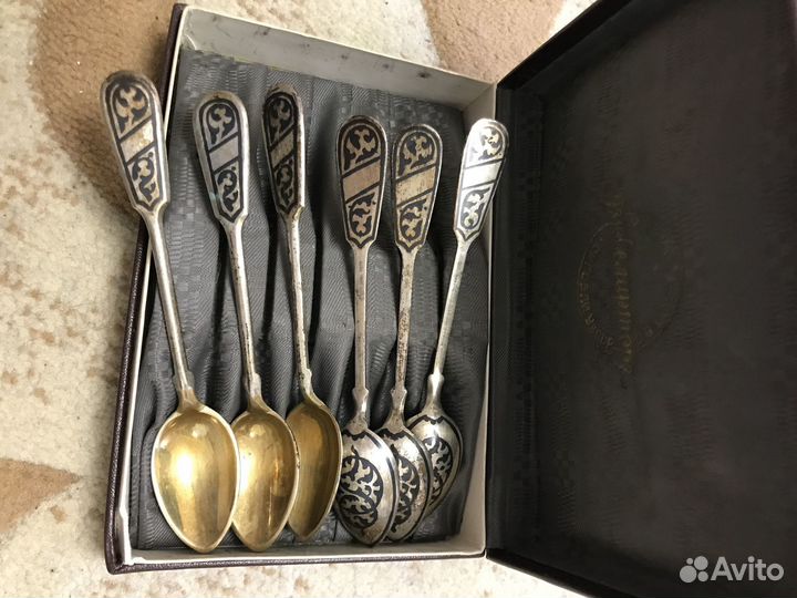 Чайные ложки серебро 875