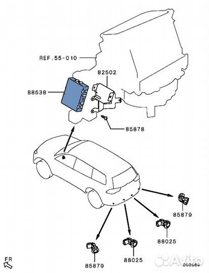 Блок управления парктроником Mitsubishi Pajero