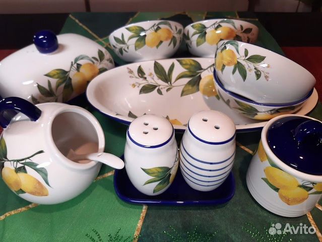 Посуда дизайна Лимоны. Попредметно