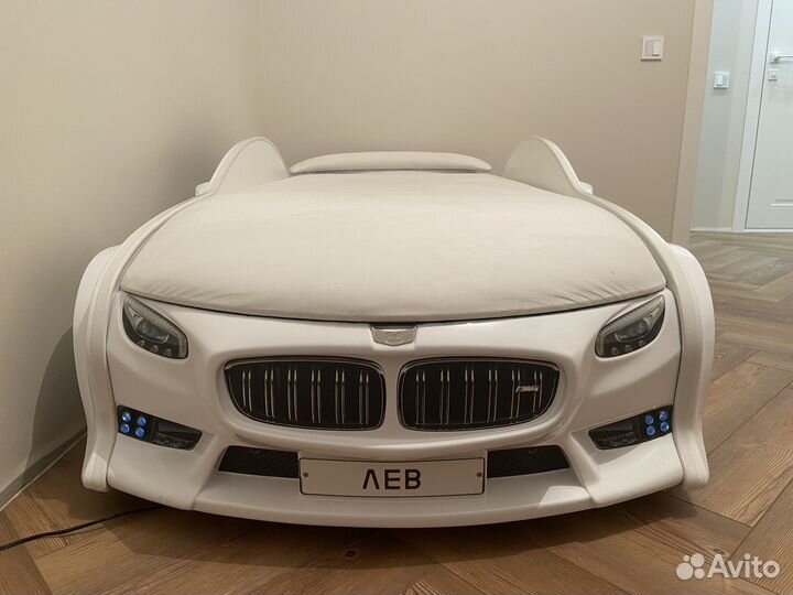 Детская кровать машинка 3d с подъемным механизмом