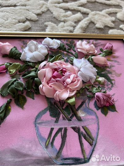 Картина вышивка лентами