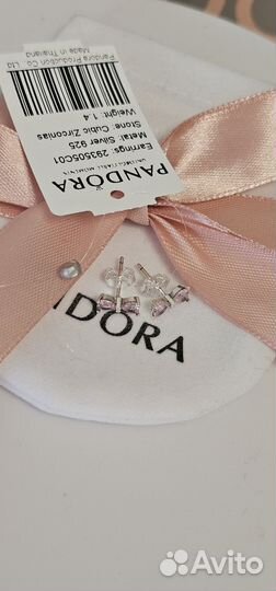 Серьги Pandora Сверкающий розовый бант