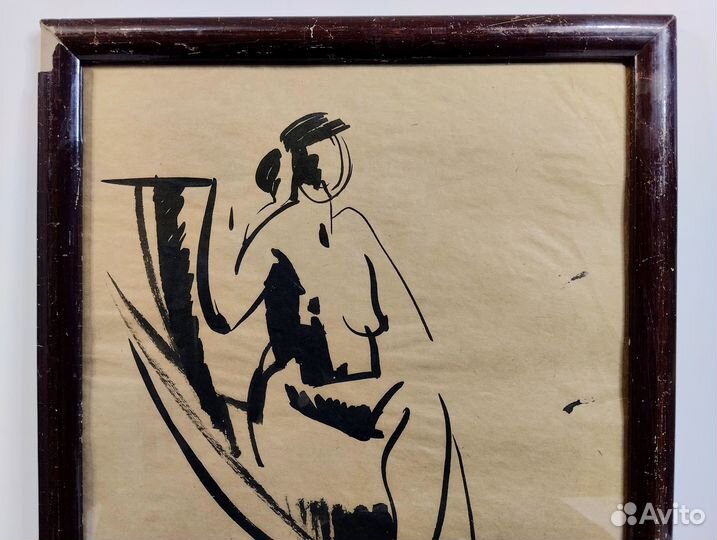 Рисунок Девушка 1985г Борисович графика модель