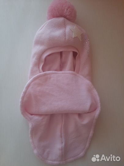 Шапка шлем осень для девочки 48 размер