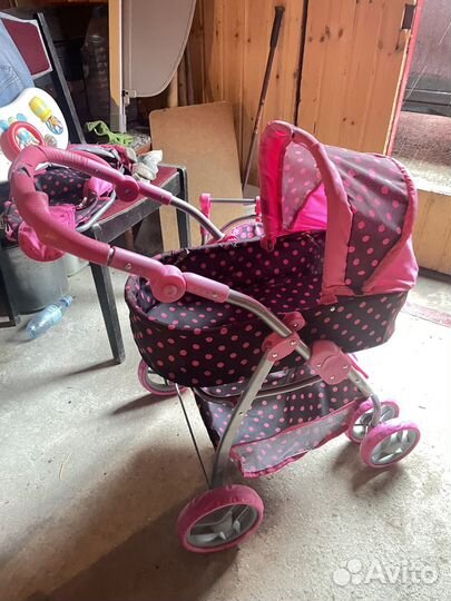 Коляска для кукол 2 в 1, качели-стульчик