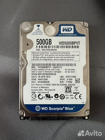 WD Scorpio Blue 500Gb 2.5