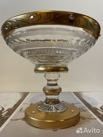 Фруктовница Чехия.Bohemia на ножке хрусталь