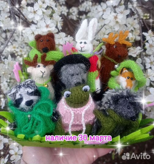 Заяц вязаная игрушка брелок Под заказ