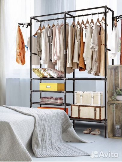 Вешалка напольная для одежды открытый шкаф полка