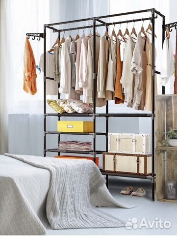 Вешалка напольная для одежды открытый шкаф полка