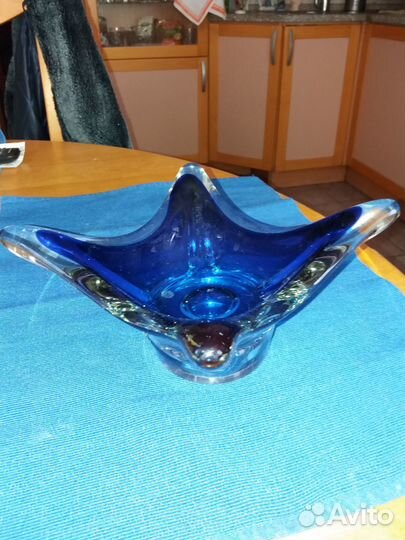 Вазы и подсвечники из цветного стекла СССР