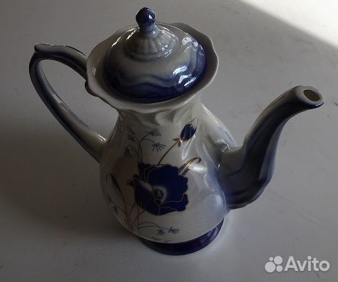 Кофейник чайник фарфоровый гжель