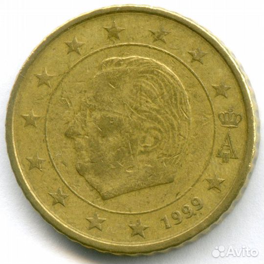 50 евроцентов 1999 год. Бельгия. Регулярный выпуск. Тип 1. Нордик VF