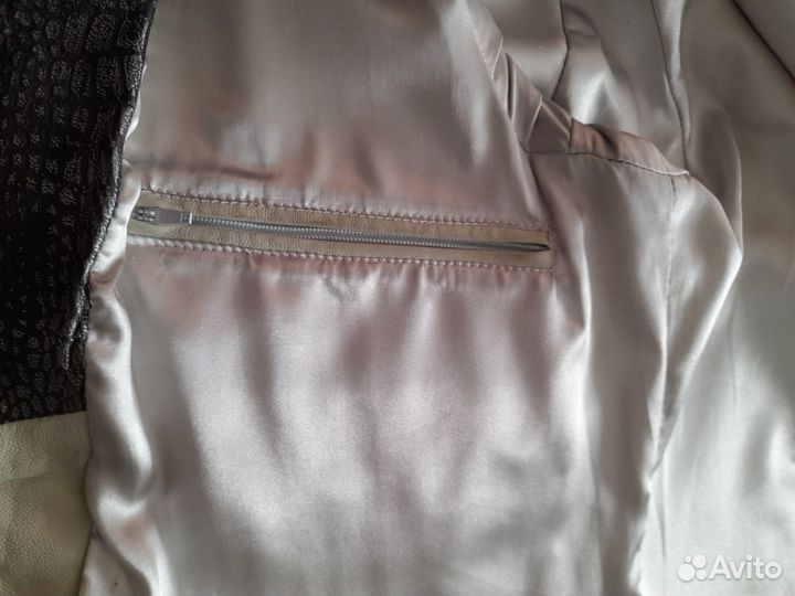 Кожаный пиджак женский 50 52